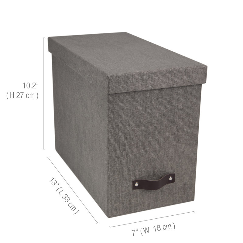 John Desktop File Box for Hanging File, Canvas Grey