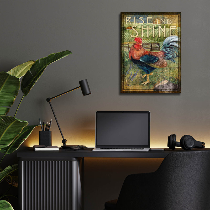 «Rooster Signs II» par Paul Brent, H 16 po x l 12 po x P 0,13 po