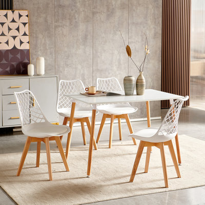 43 cm H Faux Leather Cross Back Side Chair in White