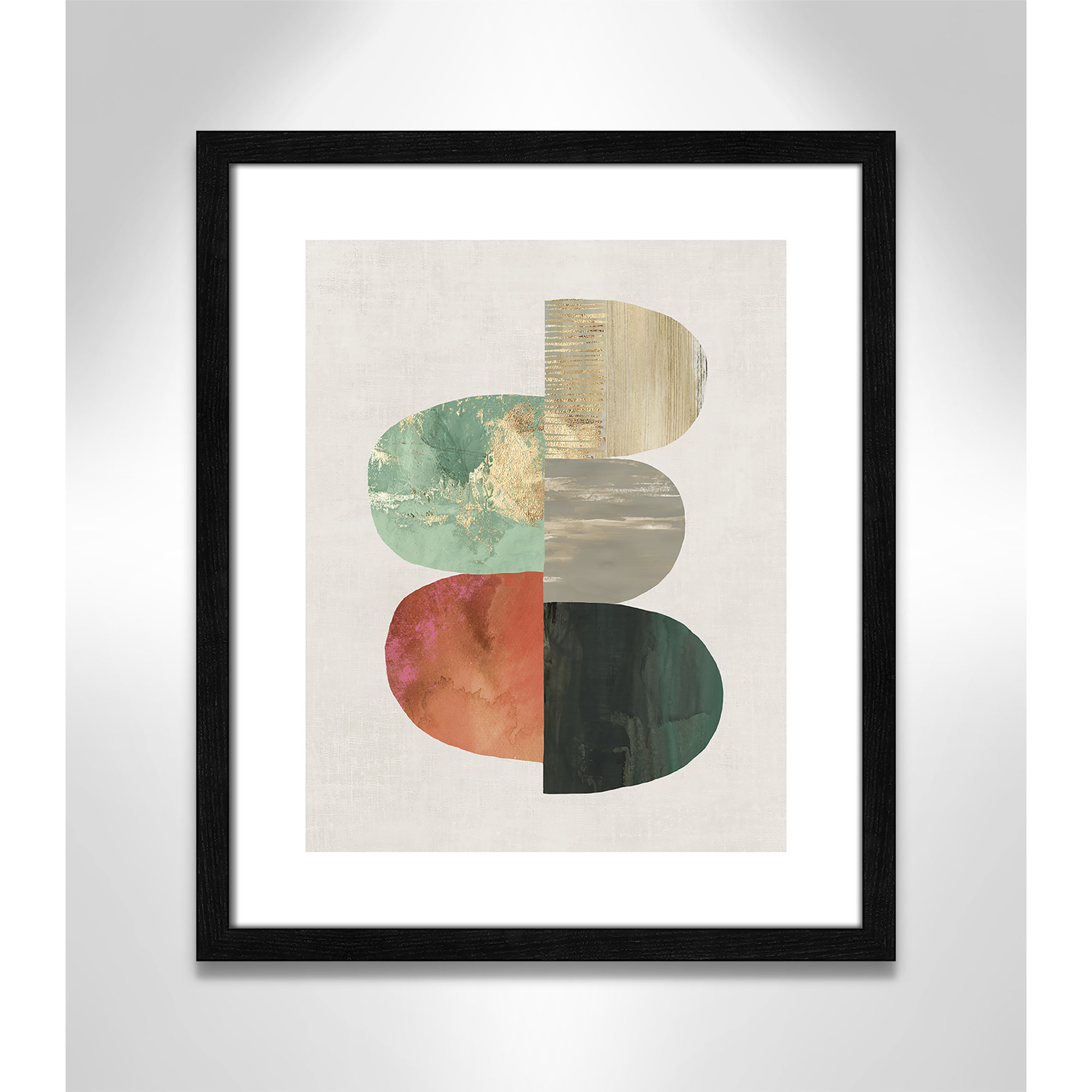Evolving Energy I - Painting Print, Black Wood, 19" H x 16" W, Picture Framed Paper