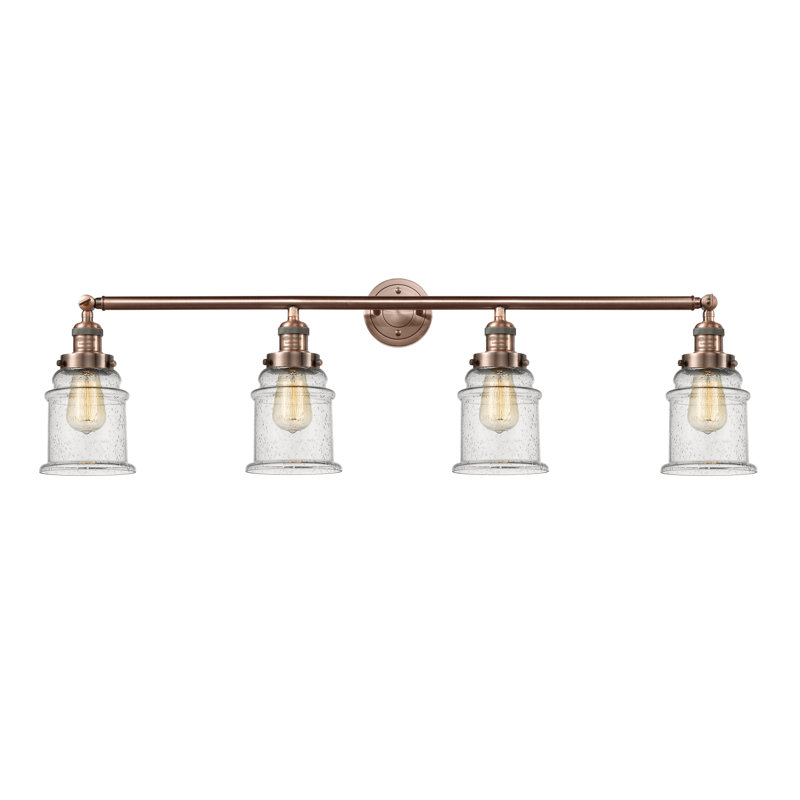 Galaviz 4 - Light Dimmable Vanity Light, Seedy, Antique Copper, 6 Watt Vinage LED Bulb