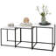 Anashe 3PC Square Nesting Tables Marble Effect