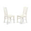 Ensemble de salle à manger 7 pièces comprenant une table ovale en bois avec rallonge papillon et 6 chaises de cuisine, 101,6 x 193,3 cm, blanc lin-2105357583