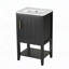 Meuble-lavabo simple 20 po avec porte à fermeture douce, étagère de rangement et tablette ouverte