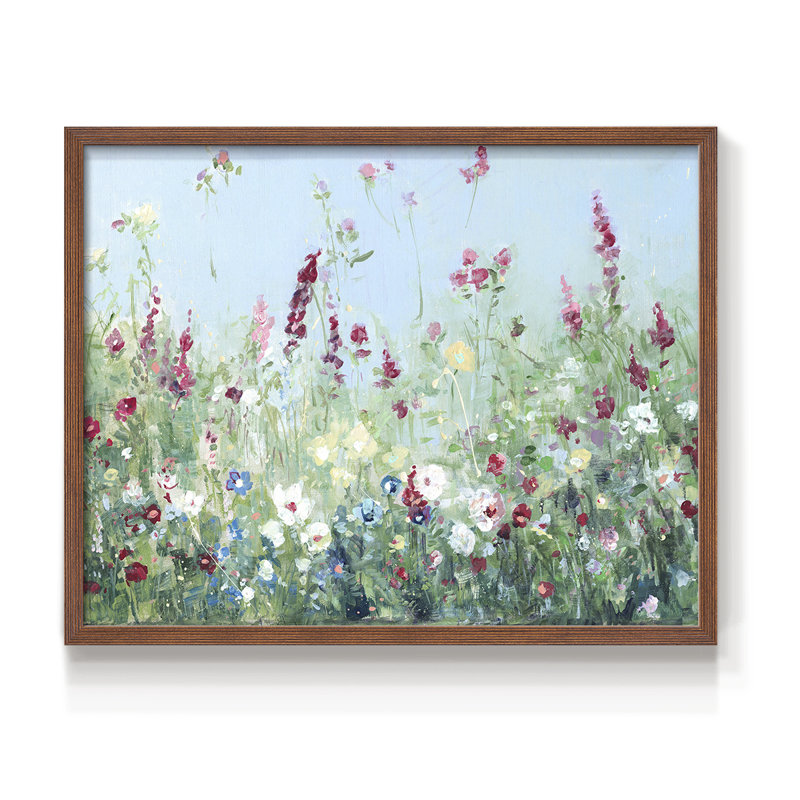 Sweet Summer Meadow - reproduction encadrée - réaménageable, H 16 po x l 20 po, Noyer