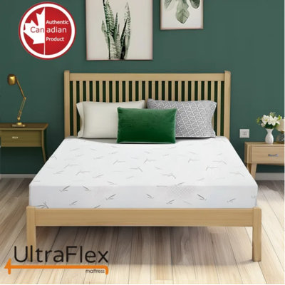 UltraFlex RestEasy 7.5 Reversible Gel-Infused Foam Mattress, Ideal for Bunk Beds, Trundle Beds, Caravans, RV, Rayon From Bamboo Feel, CertiPUR-US® Certified, Medium Firmness, Conveniently Boxed (Made in Canada)