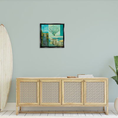«Modern Beach Coral Collage Floater Frame» par Liz Jardine sur toile