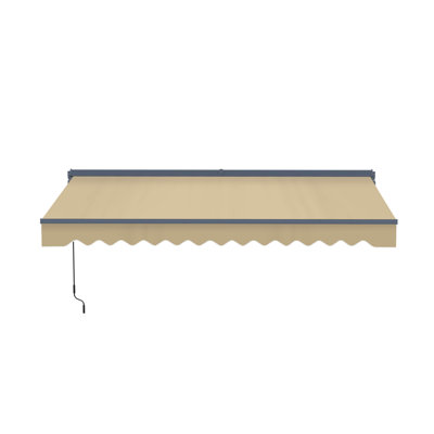 Semi-Cassette Patio Awning with LED Lights - Moroccan Collection 