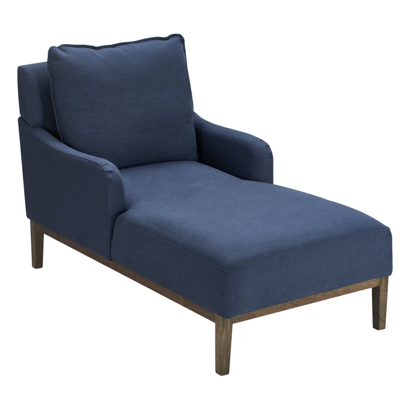 Upholstered Chaise Lounge, French Blue