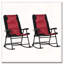 Ensemble de 2 chaises berçantes pliantes rembourrées avec appui-tête rembourré Outsunny