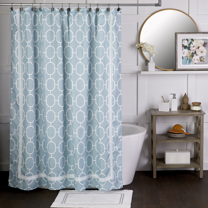 Vern Yip Geometric Shower Curtain, Aqua