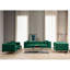 Canapé moderne 2 places, tissu en polyester vert, 77,6 x 27,6 x 35,4 pouces | Structure en bois de hêtre et en carton, pieds en métal chromé, 2 coussins, housses amovibles | Siège confortable avec coussin de dossier fixe, conception élégante-1945809978