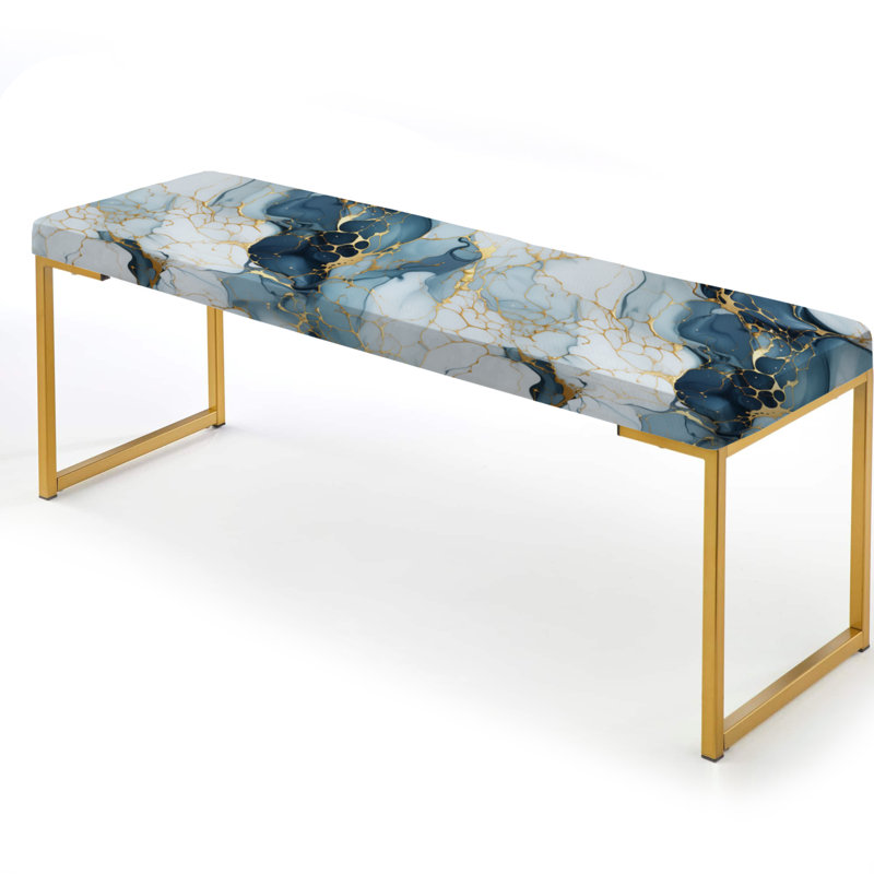 Banc rembourré or, Délices or et marbre classiques indémodables