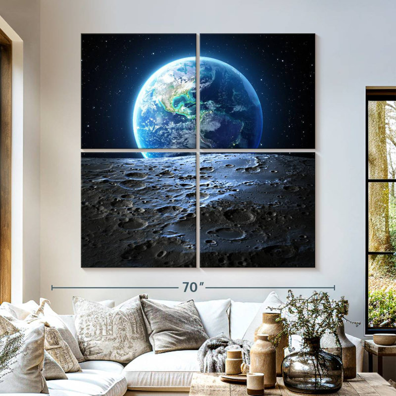 Oberle Earth From Moon, 57" H x 57" W