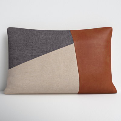 Tawny Patchwork Cotton Lumbar Throw Pillow