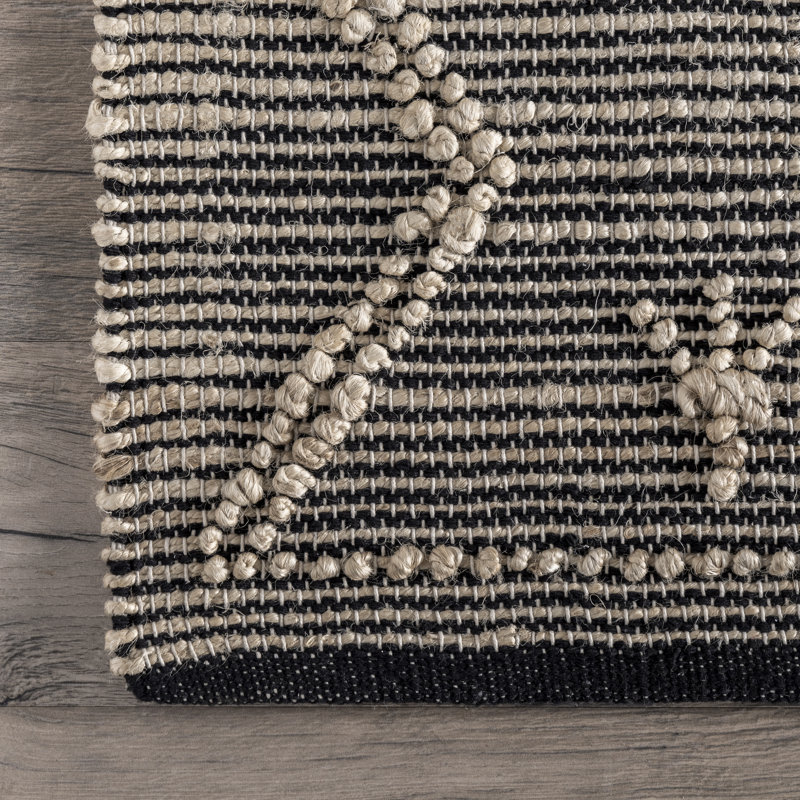 Tapis beige en jute / coton touffeté à la main Foley, Rectangle 9 pi x 12 pi