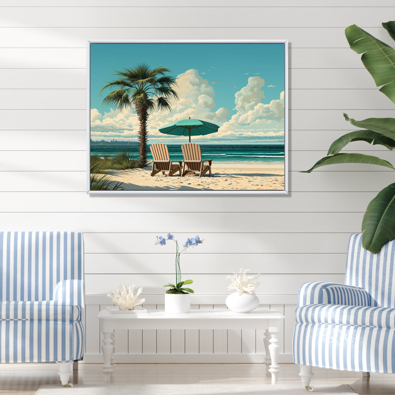 Phan sur toile, H 24 po x l 32 po x P 1 po, Cadre flottant blanc