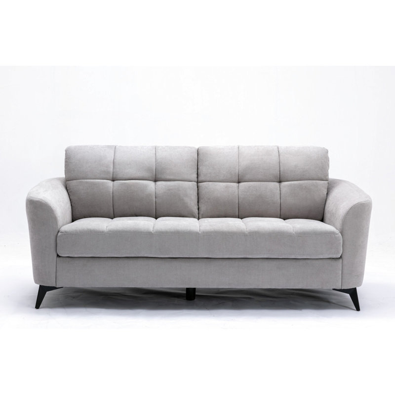 Ensemble de fauteuil Chair en velours gris, coussin, siège à ressorts ensachés avec fauteuil