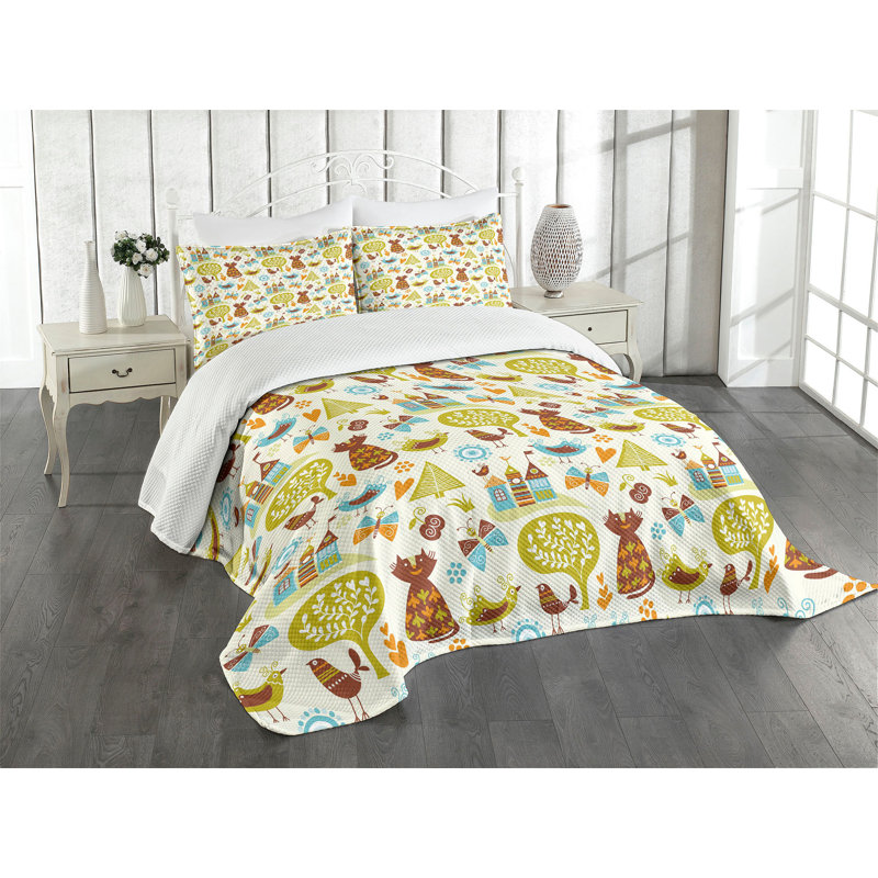 King Quilted Brown Bedspread Set with Pillow Shams
