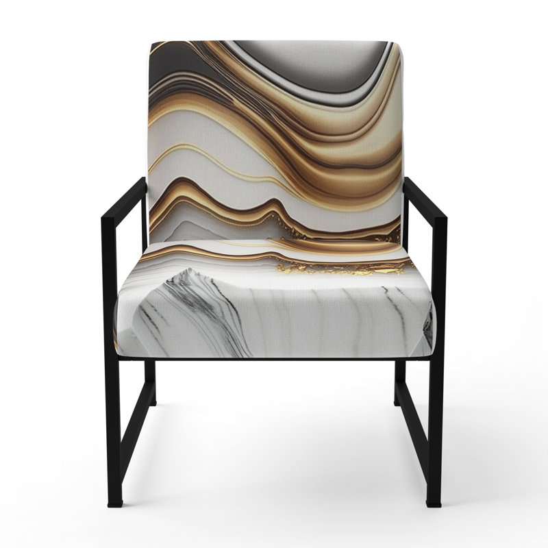 Cuscute - Fauteuil rembourré en marbre, Noir, noir, noir, noir