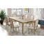 Ensemble de table de salle à manger extensible 78,1 pouces Rustic 7 pièces avec rallonge amovible de 18 pouces, 6 chaises de salle à manger rembourrées, 2 tiroirs intégrés, naturel-843529449