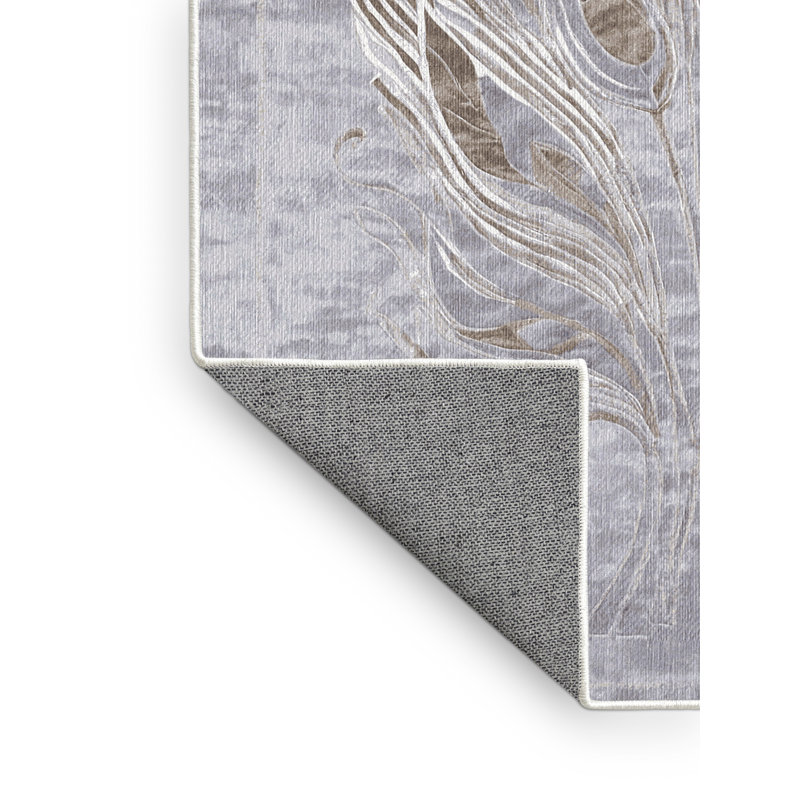 Machine Washable White Area Rug, Runner 2' x 4'