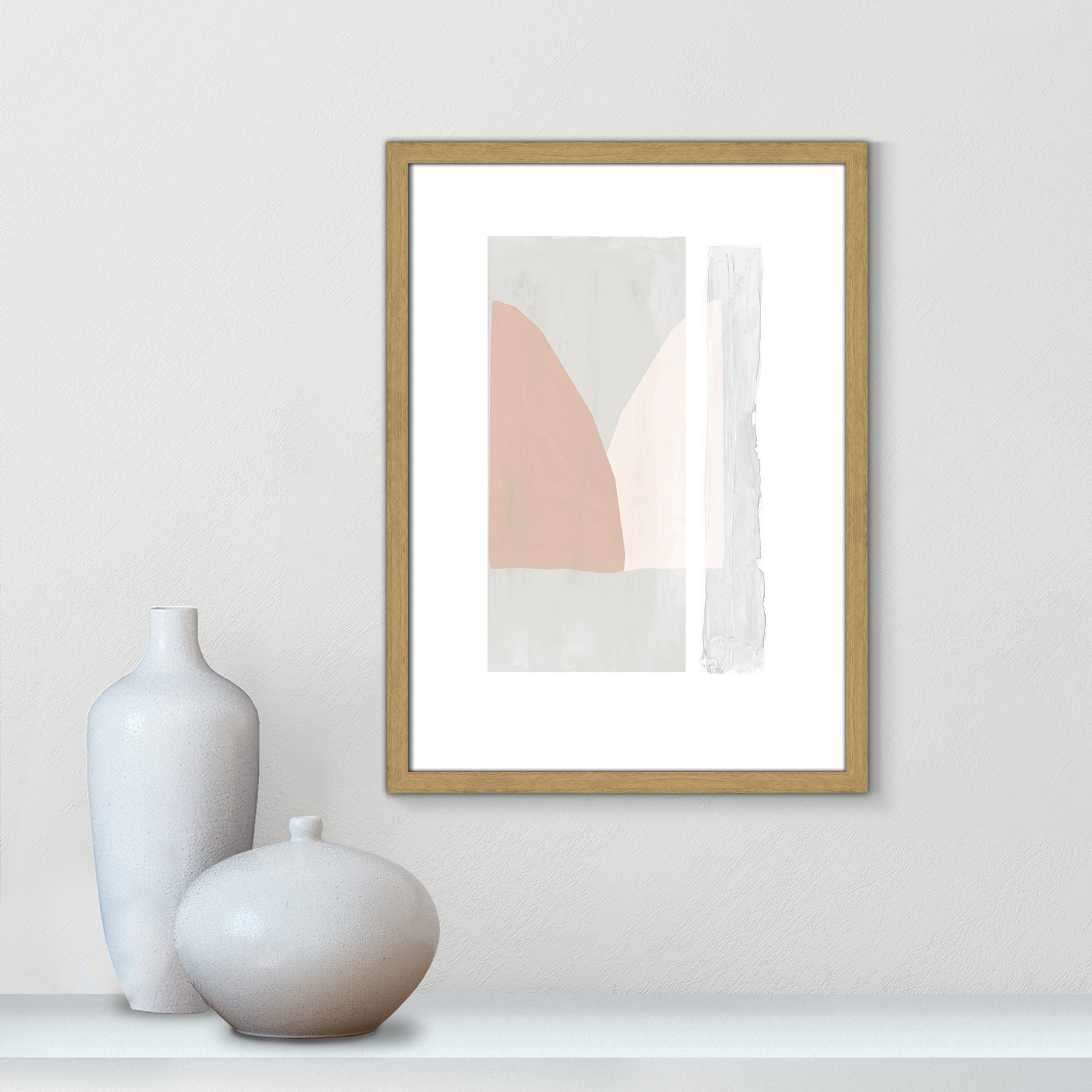Soft and Light - Painting Print, 23" H x 17" W x 0.75" D, Beige Wood Framed Paper