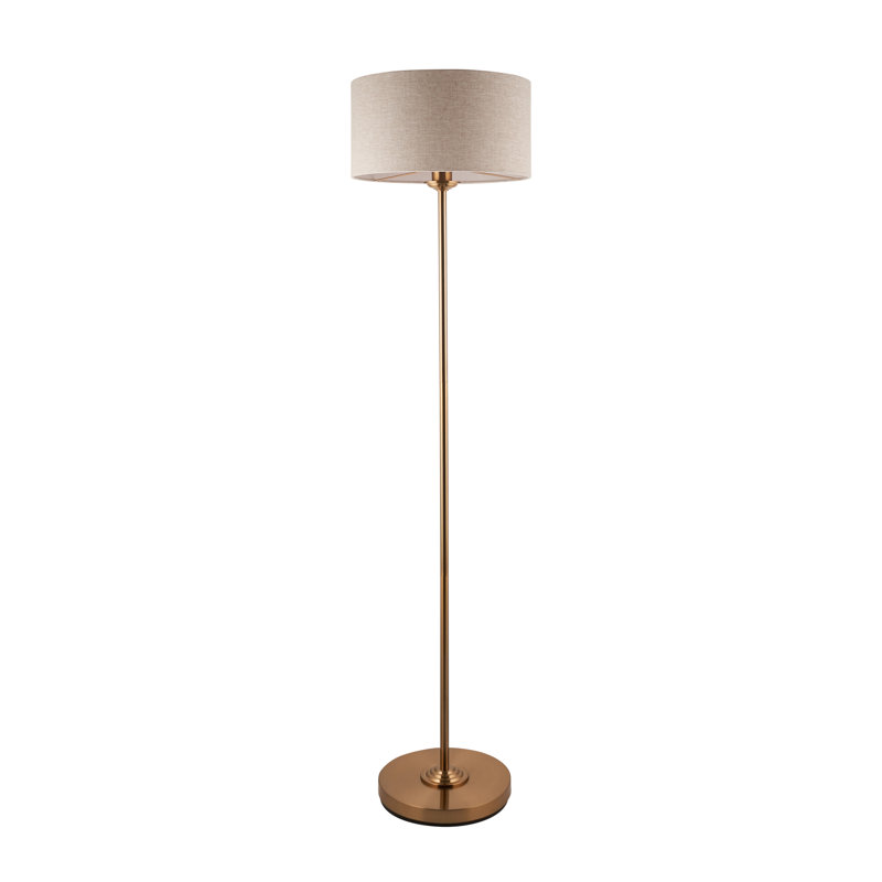 Landover 1-Light Floor Lamp, Brown, Vintage Brass l