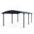 Palram - Canopia Arcadia 12' W x 21' D Polycarbonate Galvanized Steel Weather-Protected Carport Canopy for Cars Trucks Gray