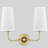 Brass Wall Sconce with Double Fabric Shade 2-Light