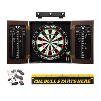 Stadium Bristle Dartboard and Cabinet Set with Darts