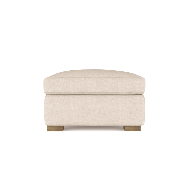 Horatio Ottoman, Plush Velvet Oyster, Weathered