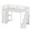Lit mezzanine avec tiroirs de rangement et escaliers-300575206