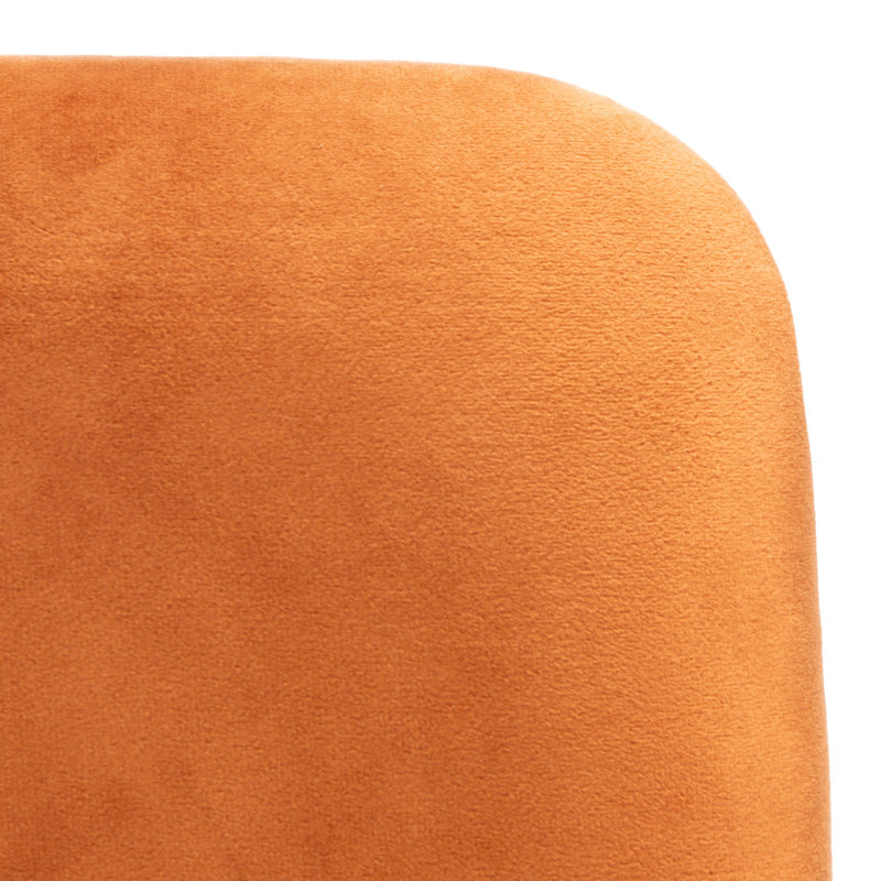 Fendley Velvet Side Chair, Orange Velvet