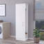 Armoire de rangement Nampa, porte simple, crochets à balai, blanc