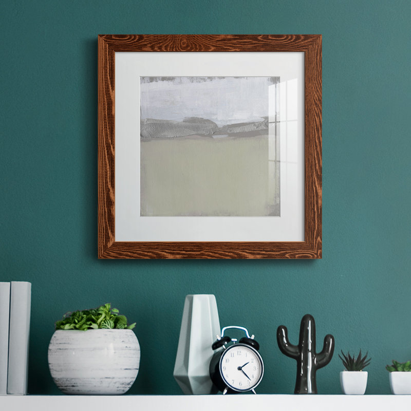 «Silver Ribbon Horizon II», reproduction encadrée de qualité supérieure - prête à être accrochée, Érable encadré