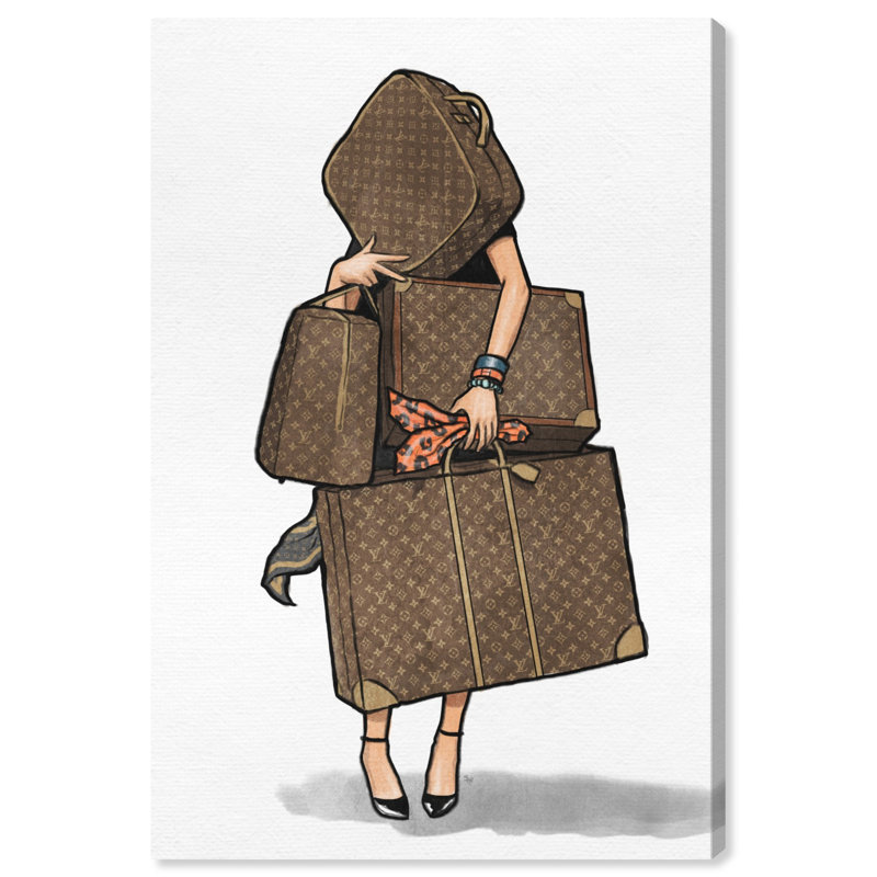 Fashion and Glam Brown and White Canvas Print