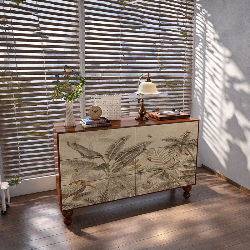 Buffet en bois de pin naturel, Noyer