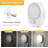 Crushed Acrylic Round Black Plug-In Night Light With Light Sensor, 3000K Warm White, Sliding Dimmer