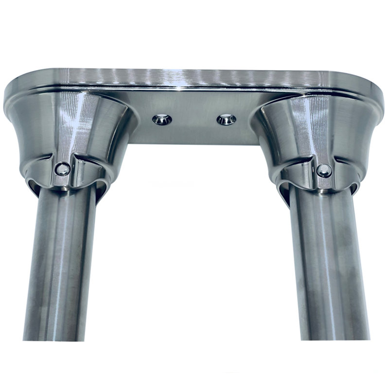 Double tringle de rideau de douche courbée réglable 72 po Dual, Bronze huilé