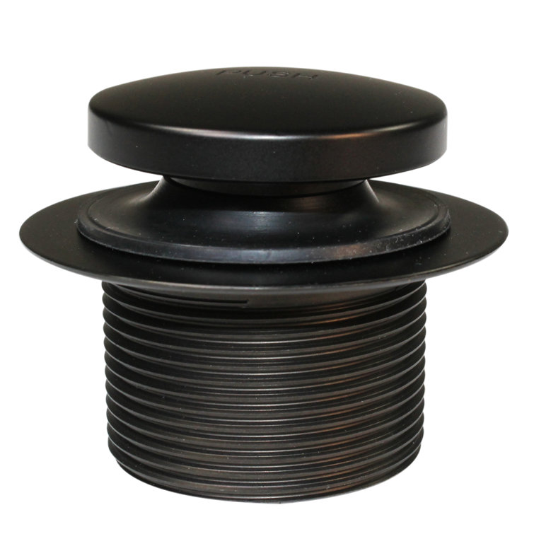 14" Black Polypropylene Tip-Toe Bathtub Leg Drain Assembly with Two-Hole Overflow