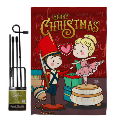 Double Sided 18.5'' H x 13'' W Polyester Christmas Flag Set