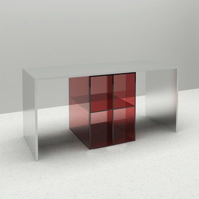 Présentoir moderne en acier inoxydable et acrylique