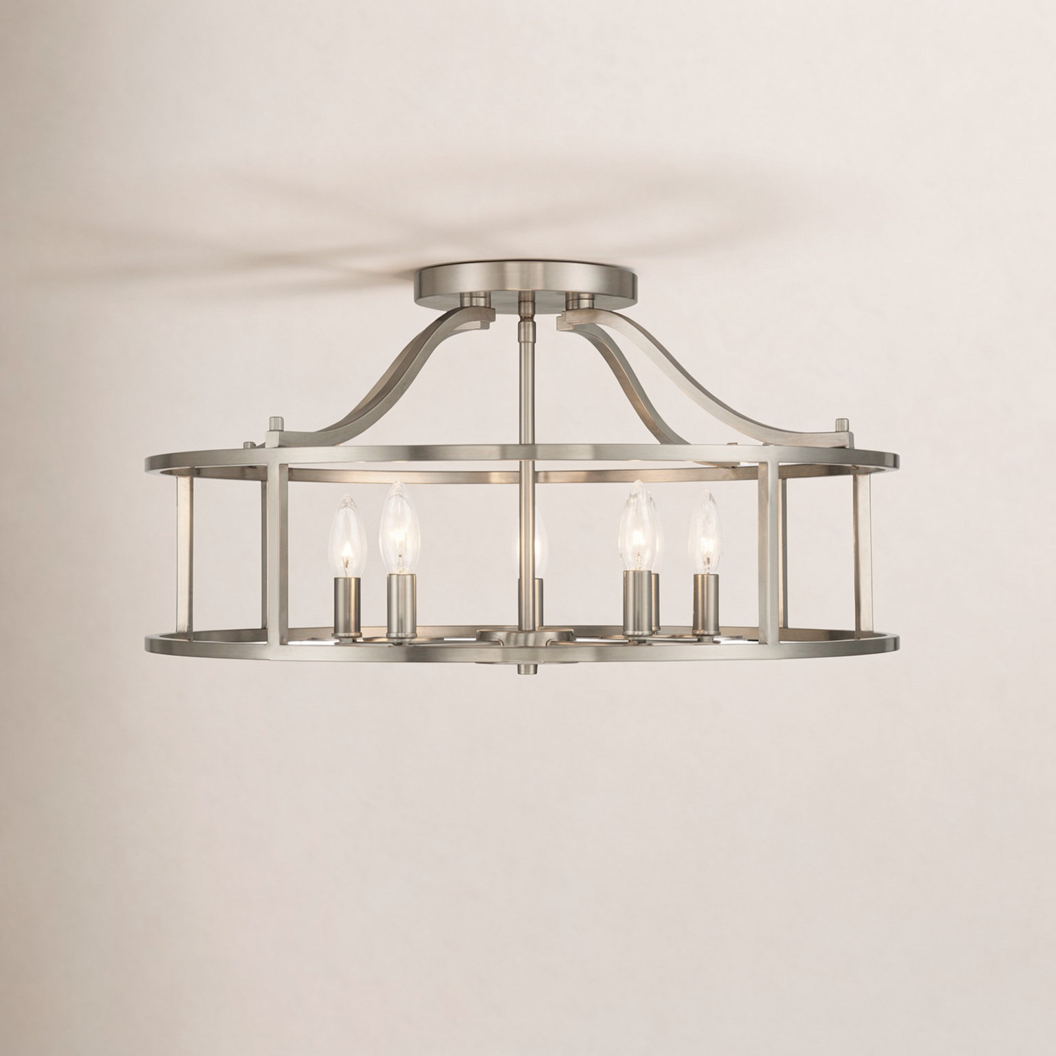 Maris 5-Light Semi Flush Mount, Nickel