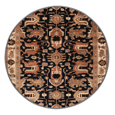 Machine Washable Persian Brown Area Rug
