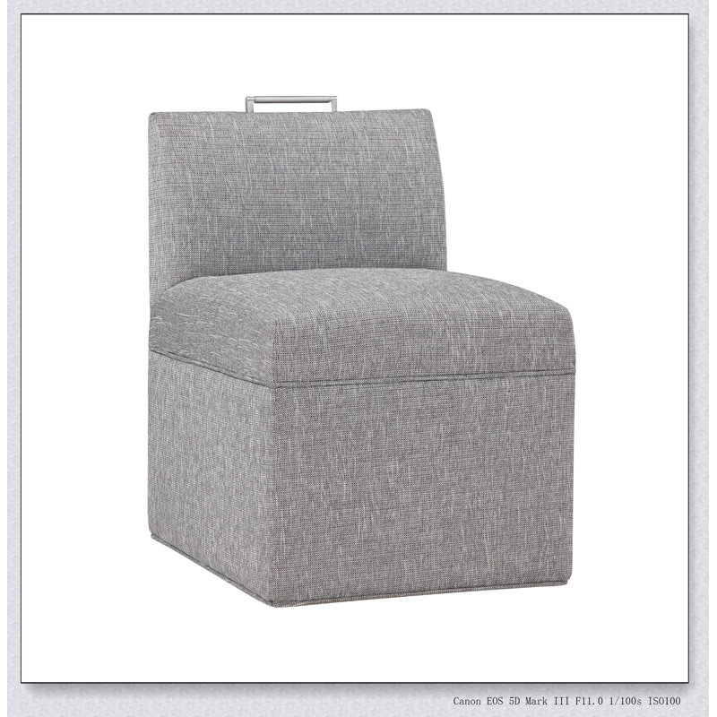 Chaise sans accoudoirs en tissu gris