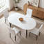 Ensemble table et chaises de salle à manger extensibles, plateau en MDF avec pieds en métal + 4 chaises de salle à manger modernes de style Mid-Century Modern-474816389-474816390