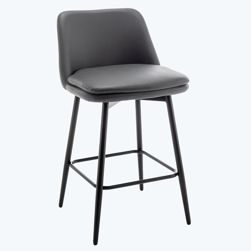 Yujun Swivel Upholstered Counter Stool with Metal Frame
