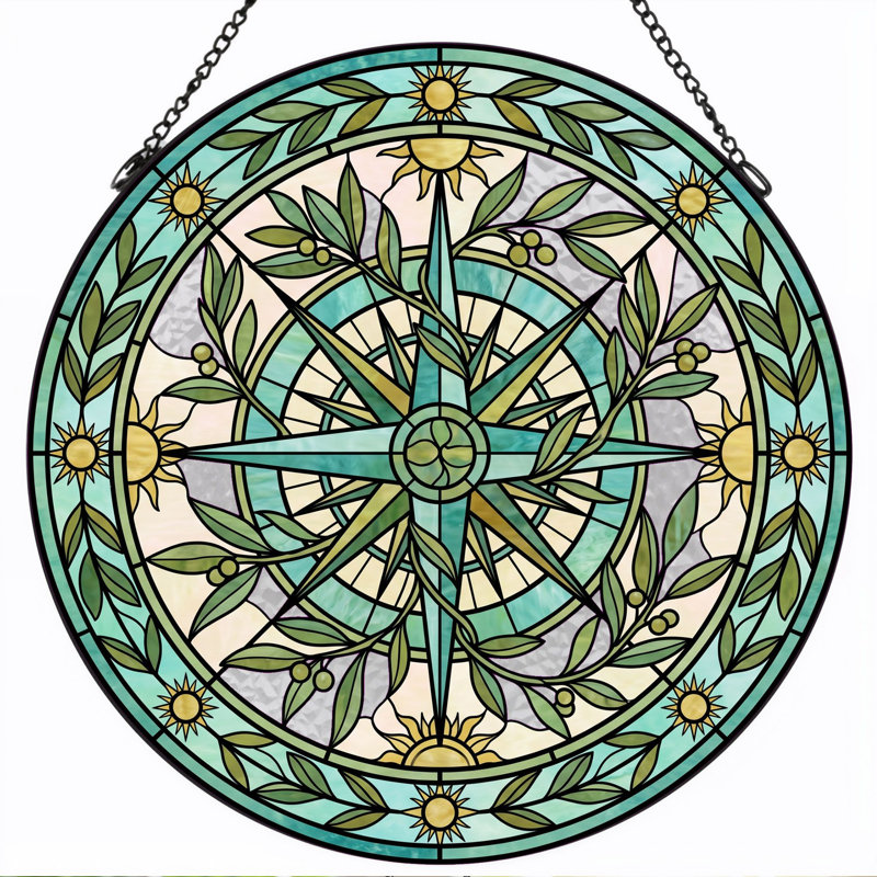 Vitrail Compass Rose, H 7,8 po