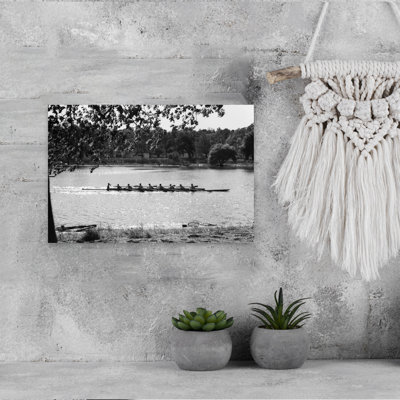 1930s SILHOUETTE SCULLING BOAT RACE ON THE SCHUYLKILL RIVER BETWEEN EAST AND WEST RIVER DRIVES PHILADELPHIA PA USA 1 Piece Wrapped Canvas Wall Art